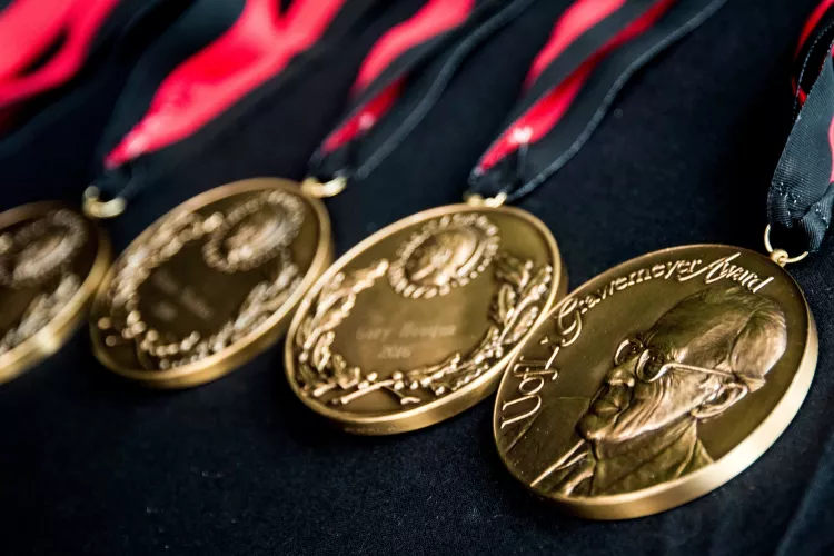 Grawemeyer Awards medals on a table