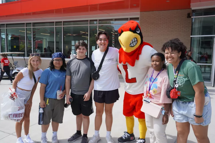Posing with Louie