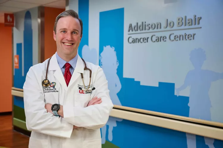 Man in white doctor's coat