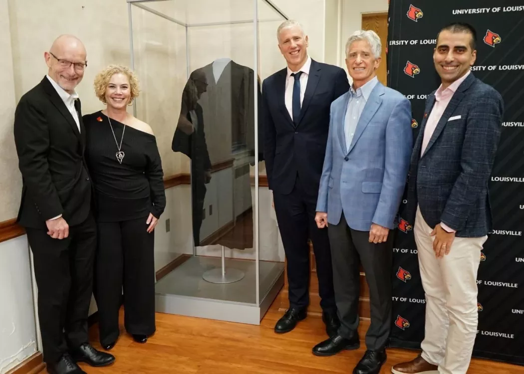 UofL and law school representatives with Raushenbush family take part in Louis D. Brandeis robe ceremony.