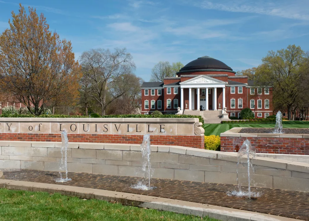 Grawemeyer Hall spring 2021.