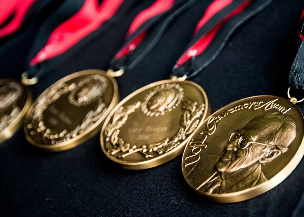 Grawemeyer Awards medals on a table