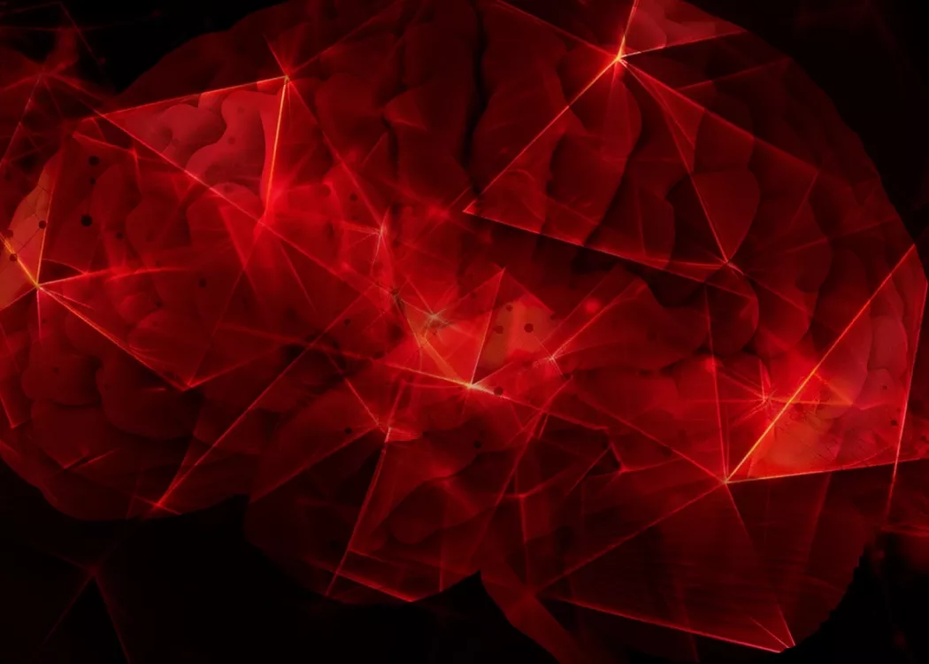 Illustration of a brain with mapped tumor regions