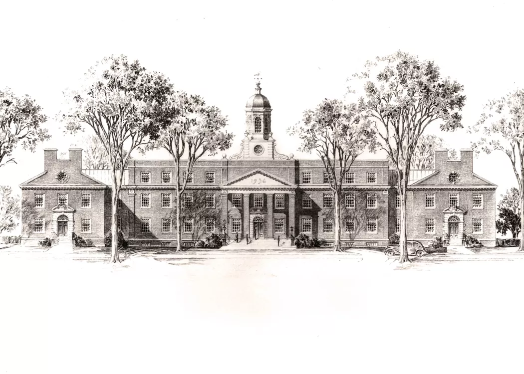 Architectural rendering of the Speed Scientific School, 1936