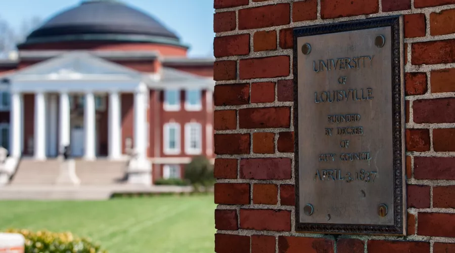 University of Louisville founded April 3rd, 1837 plaque.