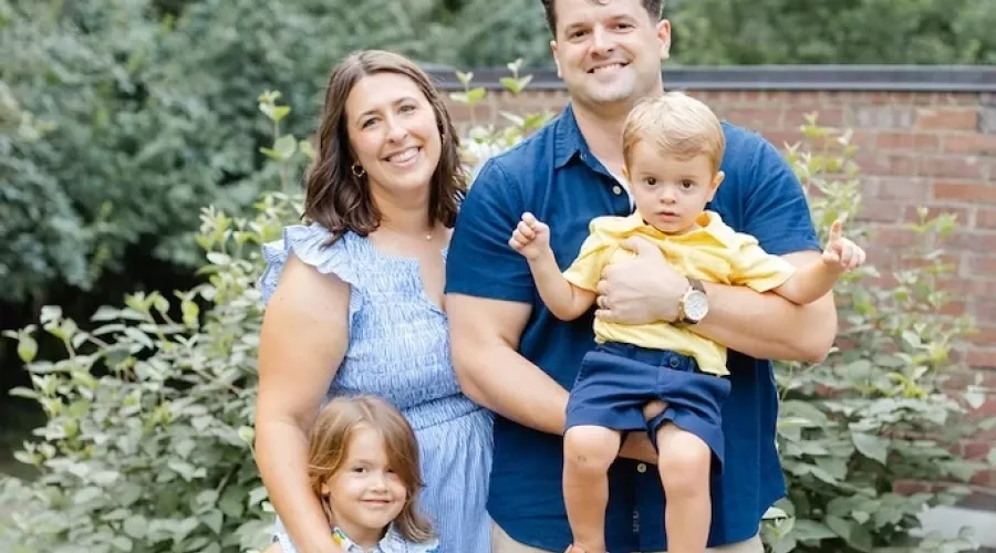 U.S. Marine veteran and University of Louisville student John Davis with his family.
