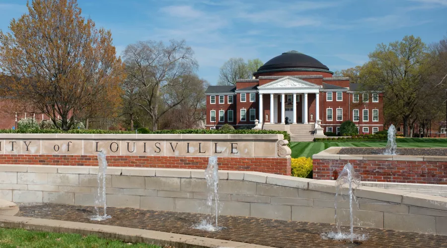 Grawemeyer Hall spring 2021.