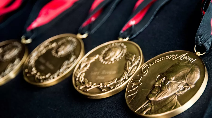 Grawemeyer Awards medals on a table