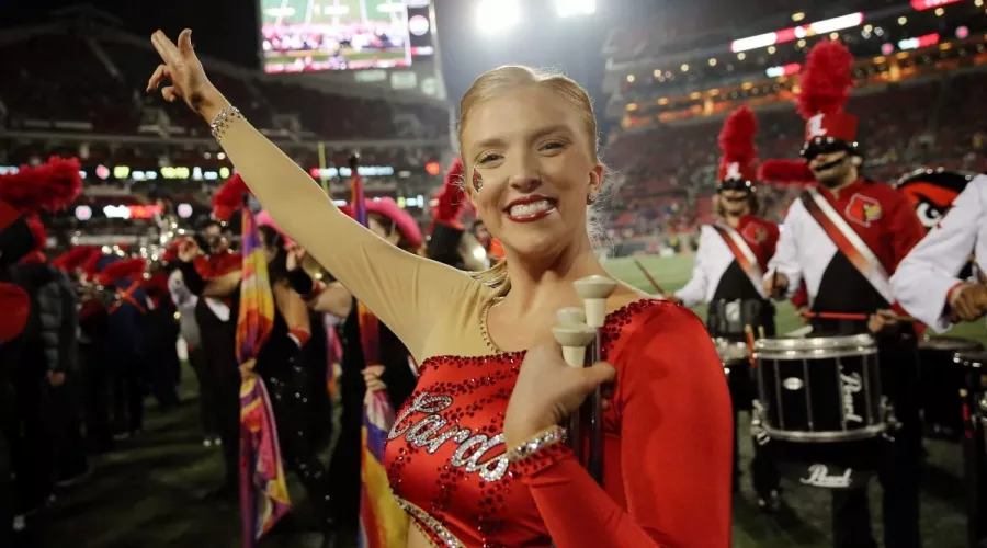 Morgan Proctor, UofL baton twirler, is graduating with her bachelor's of science in nursing in May 2025., Morgan Proctor, UofL baton twirler, is graduating with her bachelor's of science in nursing in May 2025.