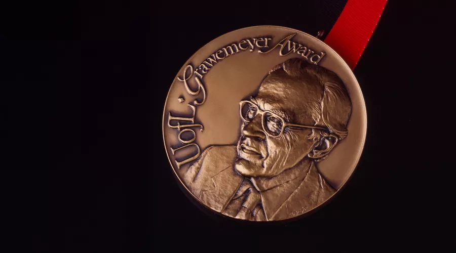 Grawemeyer Awards medal on black background