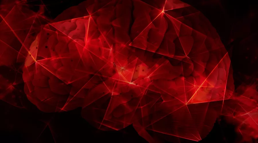 Illustration of a brain with mapped tumor regions