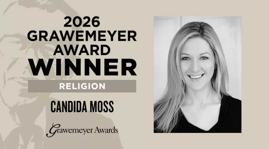 Candida Moss, 2026 Grawemeyer Award in Religion announcement within a graphic