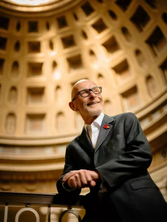 President Gerry Bradley in Grawemeyer Hall